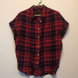 Madewell Central shirt, red and navy